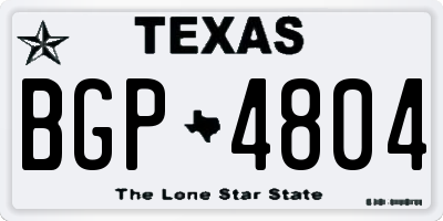 TX license plate BGP4804