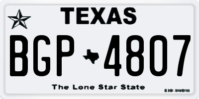 TX license plate BGP4807