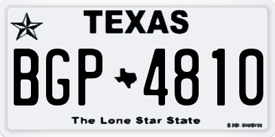 TX license plate BGP4810