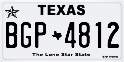 TX license plate BGP4812