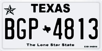 TX license plate BGP4813