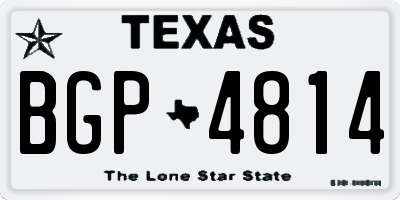 TX license plate BGP4814