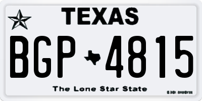 TX license plate BGP4815
