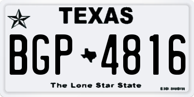 TX license plate BGP4816