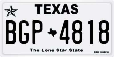 TX license plate BGP4818