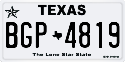 TX license plate BGP4819