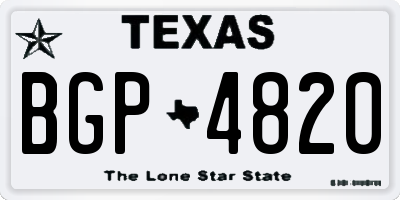 TX license plate BGP4820