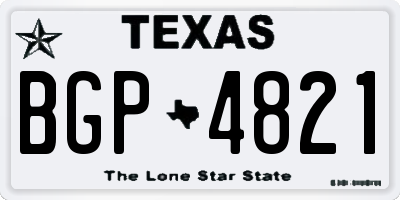 TX license plate BGP4821