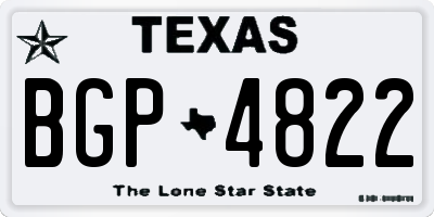 TX license plate BGP4822