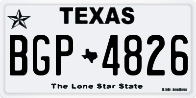 TX license plate BGP4826