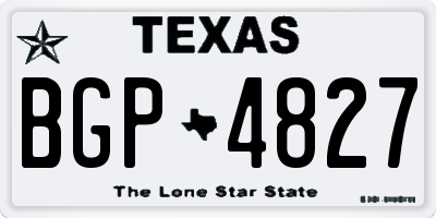 TX license plate BGP4827