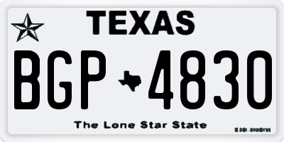 TX license plate BGP4830