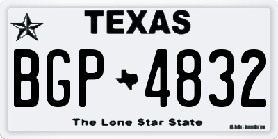 TX license plate BGP4832