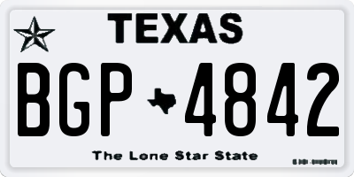 TX license plate BGP4842
