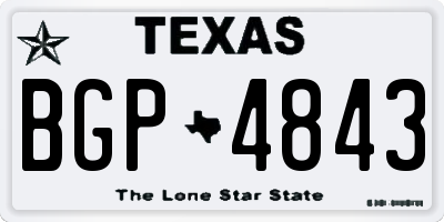 TX license plate BGP4843