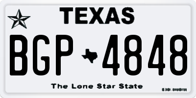 TX license plate BGP4848