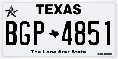 TX license plate BGP4851