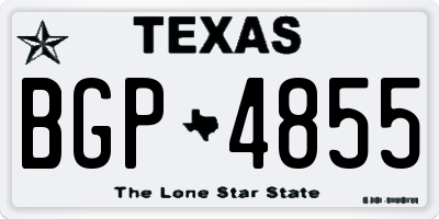 TX license plate BGP4855