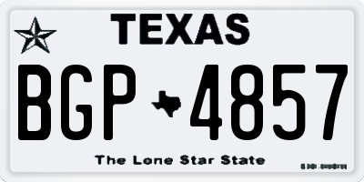 TX license plate BGP4857