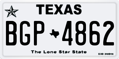 TX license plate BGP4862