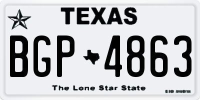 TX license plate BGP4863