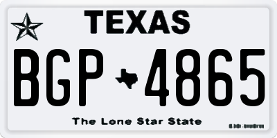 TX license plate BGP4865