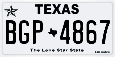 TX license plate BGP4867