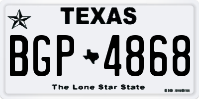 TX license plate BGP4868