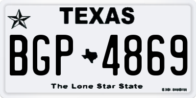 TX license plate BGP4869