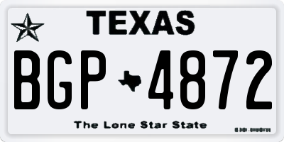 TX license plate BGP4872