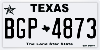 TX license plate BGP4873