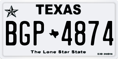 TX license plate BGP4874
