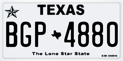 TX license plate BGP4880