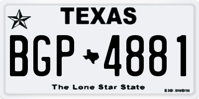 TX license plate BGP4881