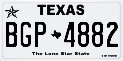 TX license plate BGP4882