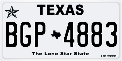 TX license plate BGP4883