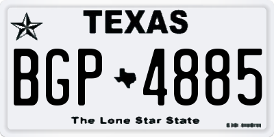 TX license plate BGP4885