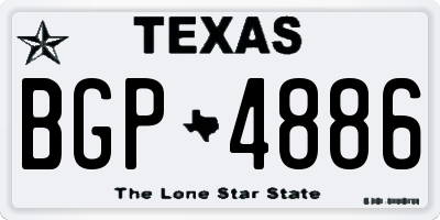 TX license plate BGP4886