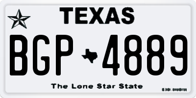 TX license plate BGP4889