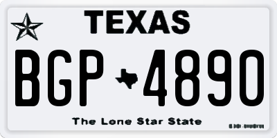 TX license plate BGP4890
