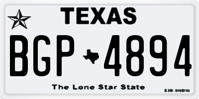 TX license plate BGP4894