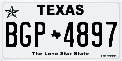 TX license plate BGP4897