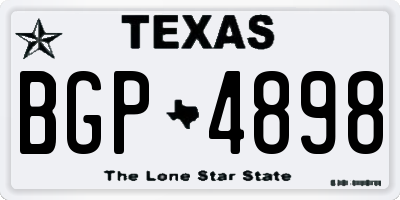 TX license plate BGP4898