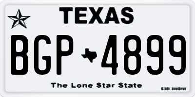 TX license plate BGP4899