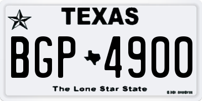 TX license plate BGP4900
