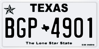TX license plate BGP4901
