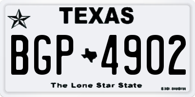 TX license plate BGP4902