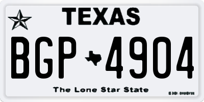 TX license plate BGP4904