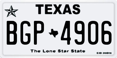 TX license plate BGP4906