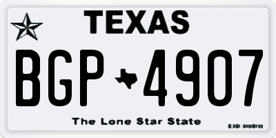 TX license plate BGP4907